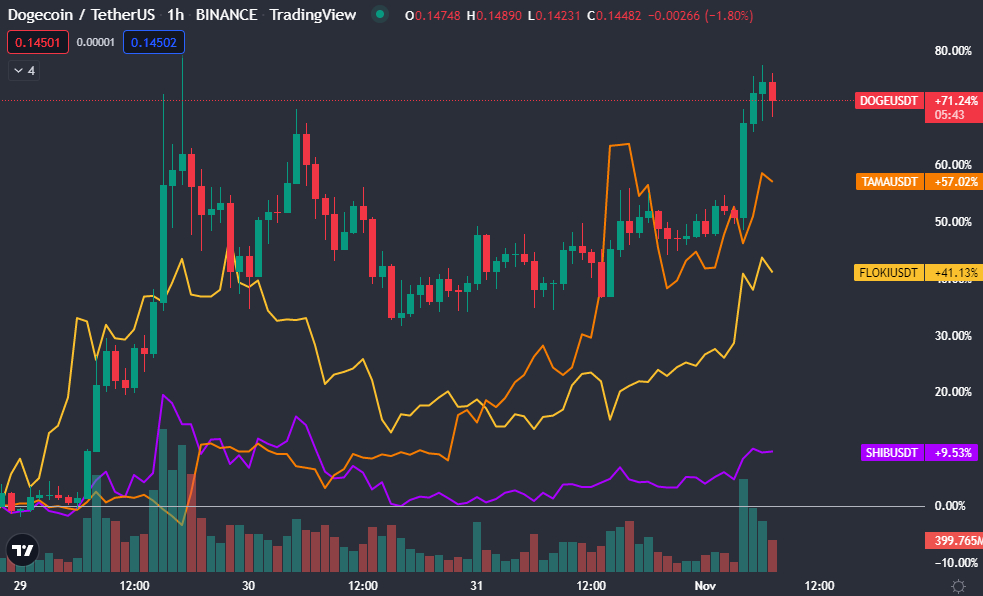 Meme Coins Rising With Dogecoin Price? Shiba Inu, Tamadoge, FLOKI