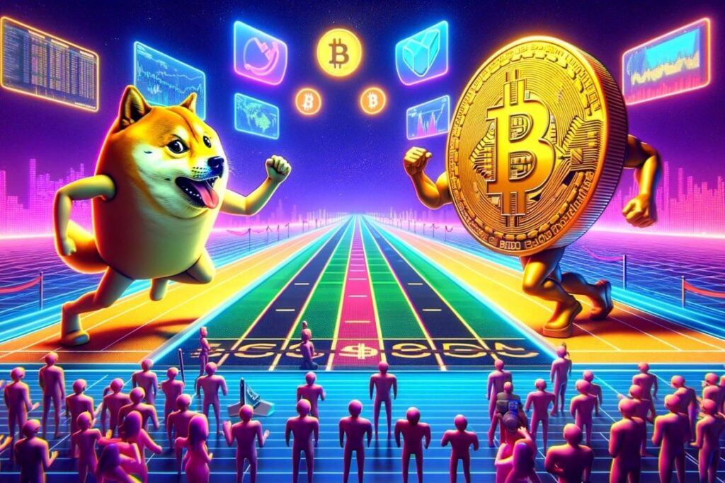 Bitcoin is holding steady, while DOGE (Dogecoin) and SHIB (Shiba Inu) are retracing.